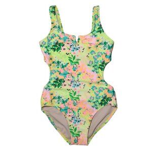 Art Class Girls Floral Print One Piece Swimsuit, Size M (8), NWT.
